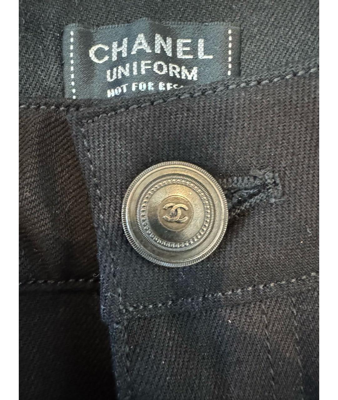 CHANEL Черные хлопковые джинсы слим, фото 5