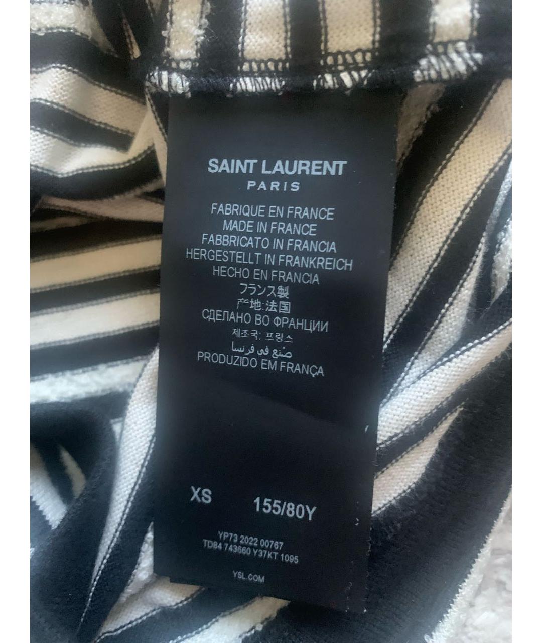SAINT LAURENT Черная хлопко-эластановая майка, фото 4