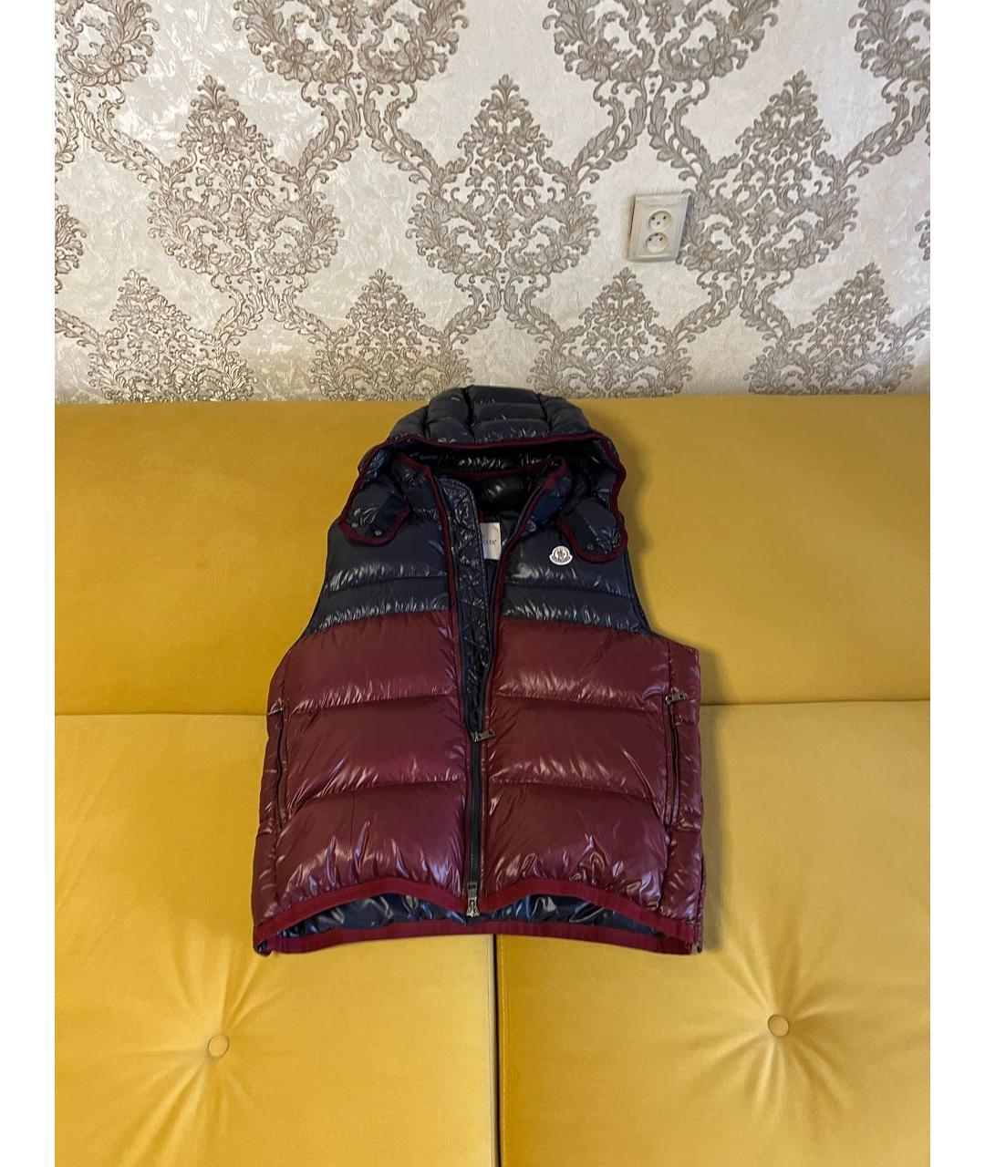 MONCLER Бордовый жилет, фото 2