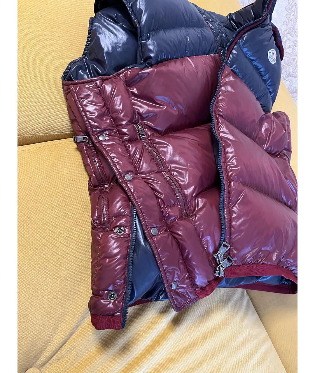 MONCLER Бордовый жилет, фото 8