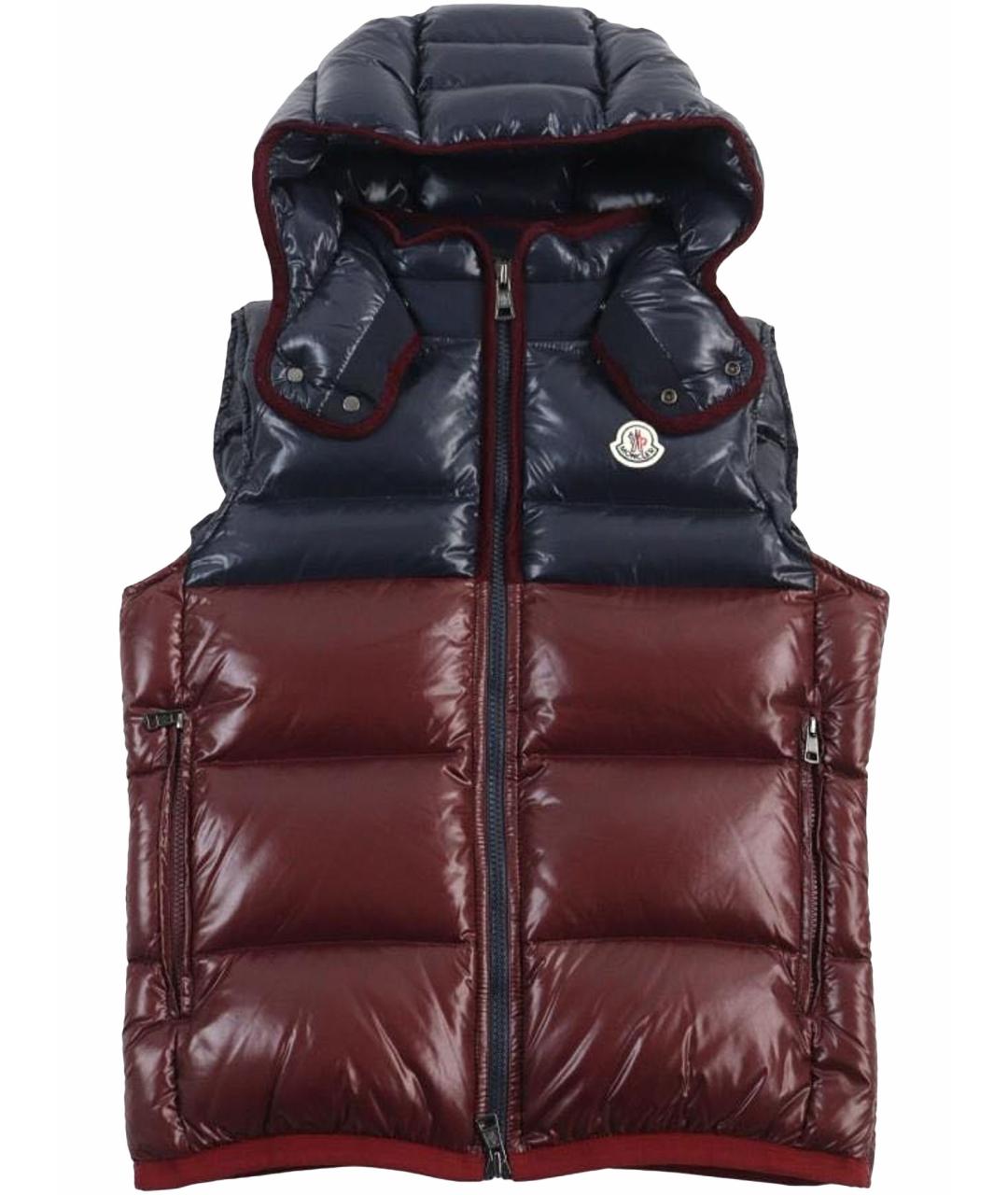 MONCLER Бордовый жилет, фото 1