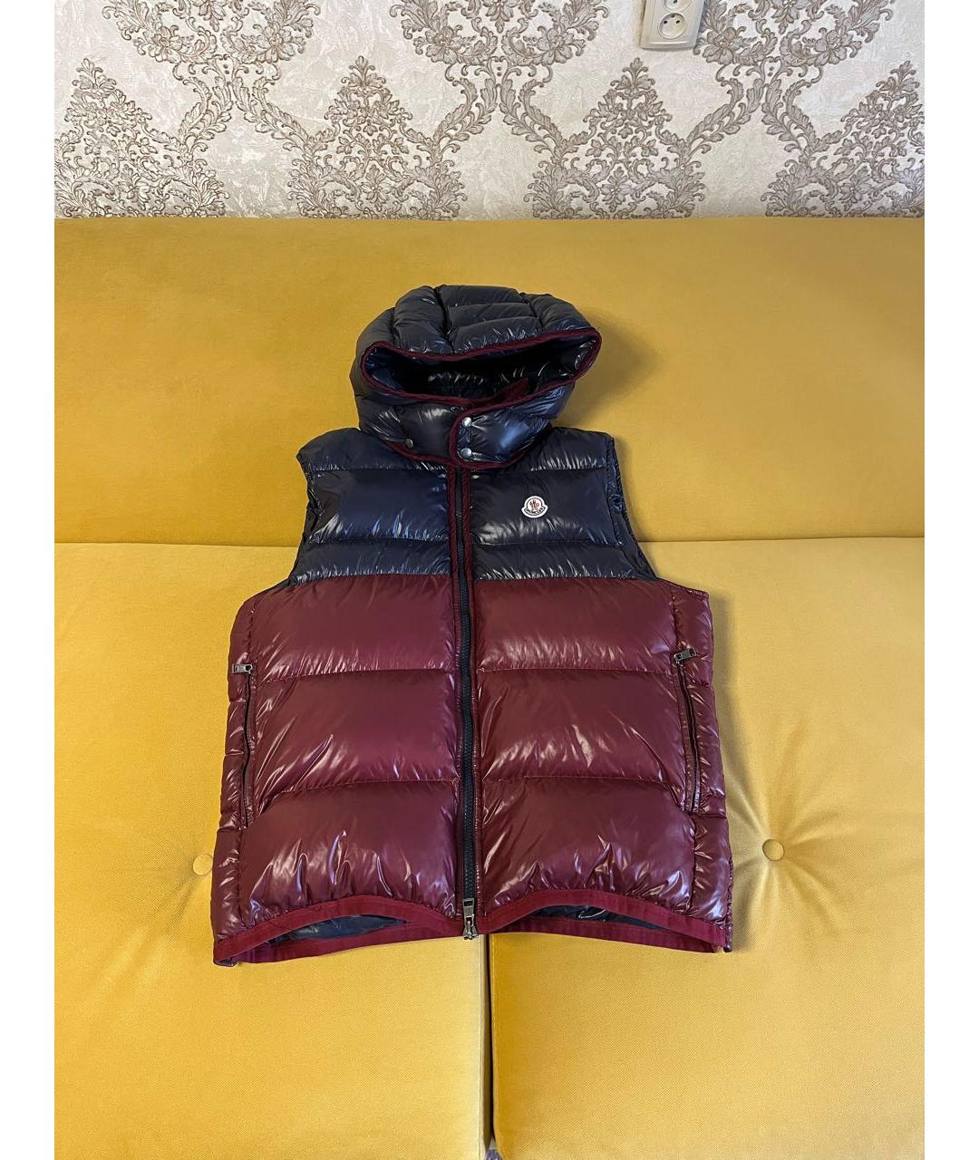 MONCLER Бордовый жилет, фото 3