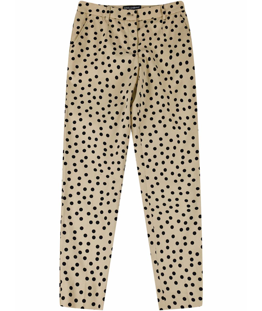 DOLCE&GABBANA Мульти хлопковые прямые брюки, фото 1