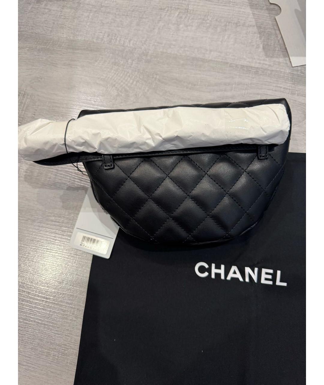 CHANEL Черная кожаная поясная сумка, фото 2