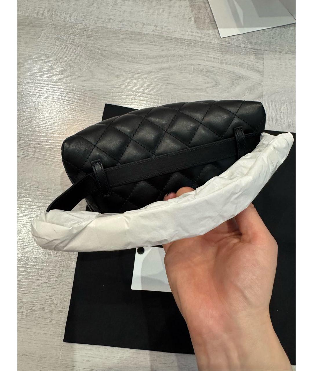 CHANEL Черная кожаная поясная сумка, фото 3