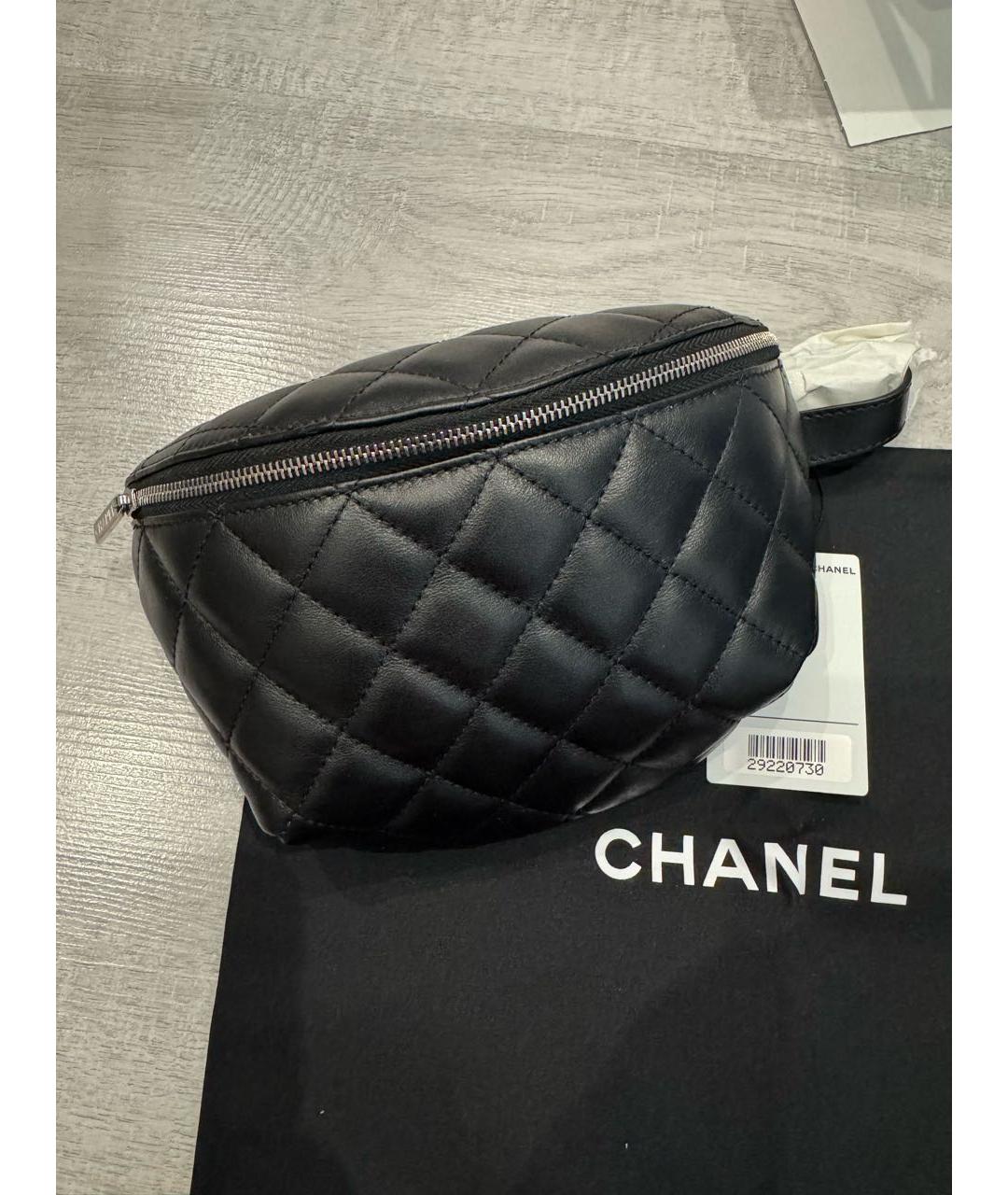 CHANEL Черная кожаная поясная сумка, фото 8
