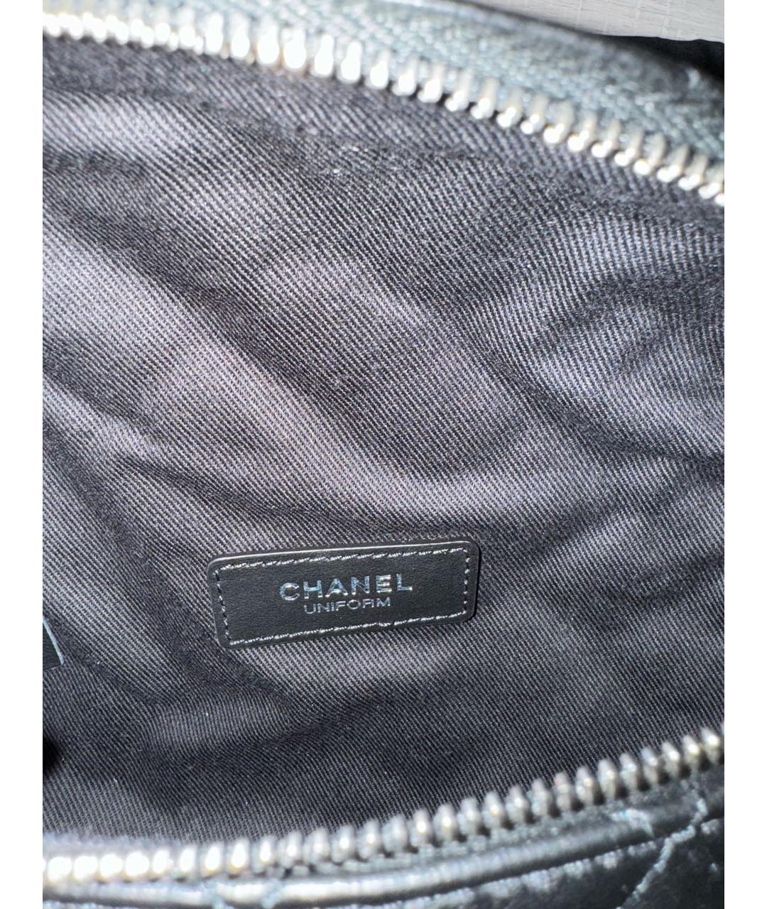 CHANEL Черная кожаная поясная сумка, фото 5