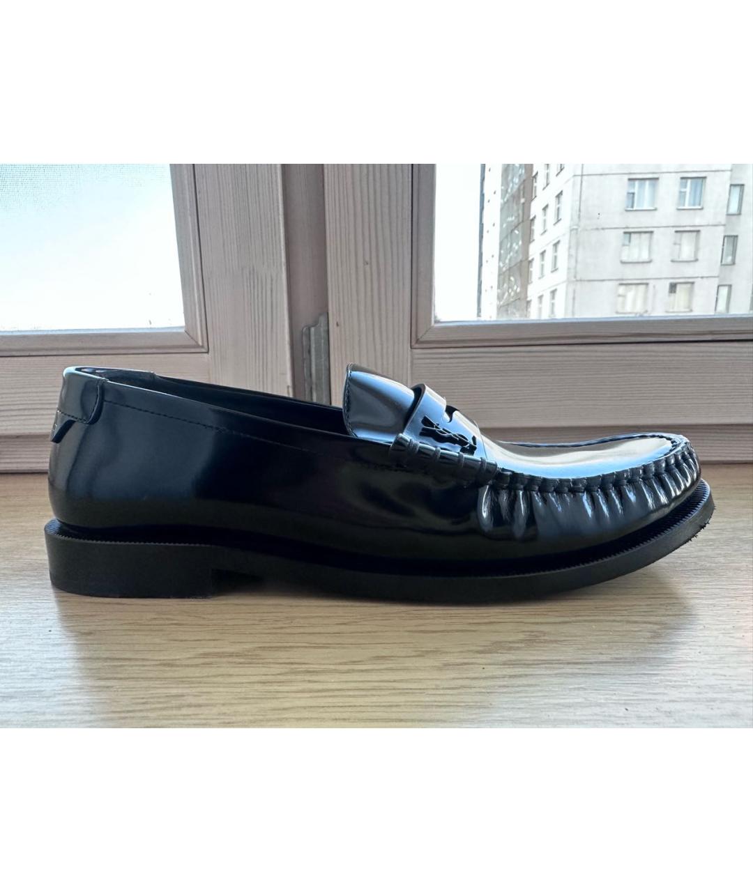 SAINT LAURENT Черные кожаные лоферы, фото 7