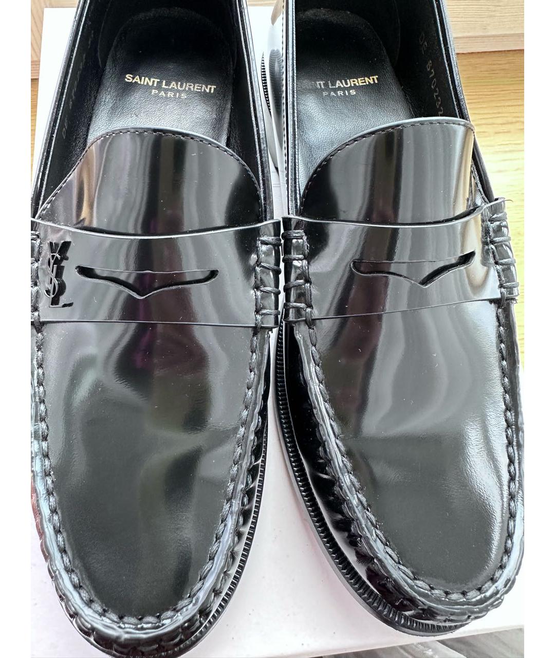 SAINT LAURENT Черные кожаные лоферы, фото 2