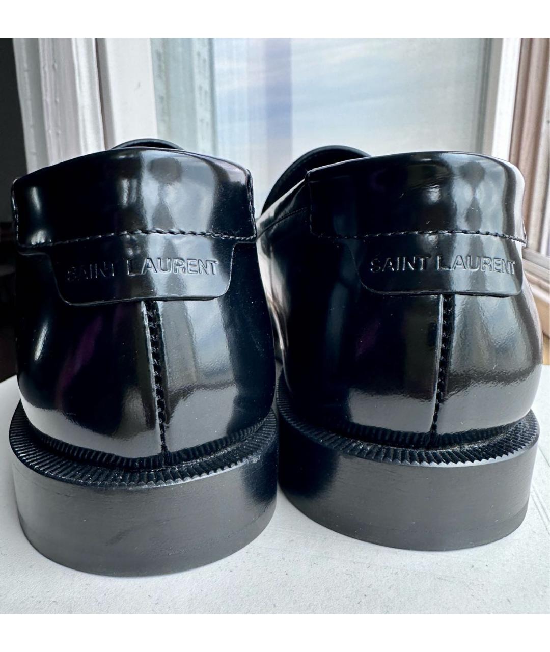 SAINT LAURENT Черные кожаные лоферы, фото 3