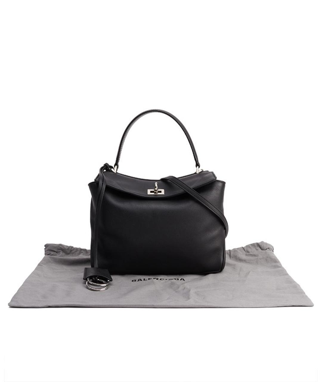 BALENCIAGA Черная кожаная сумка через плечо, фото 8