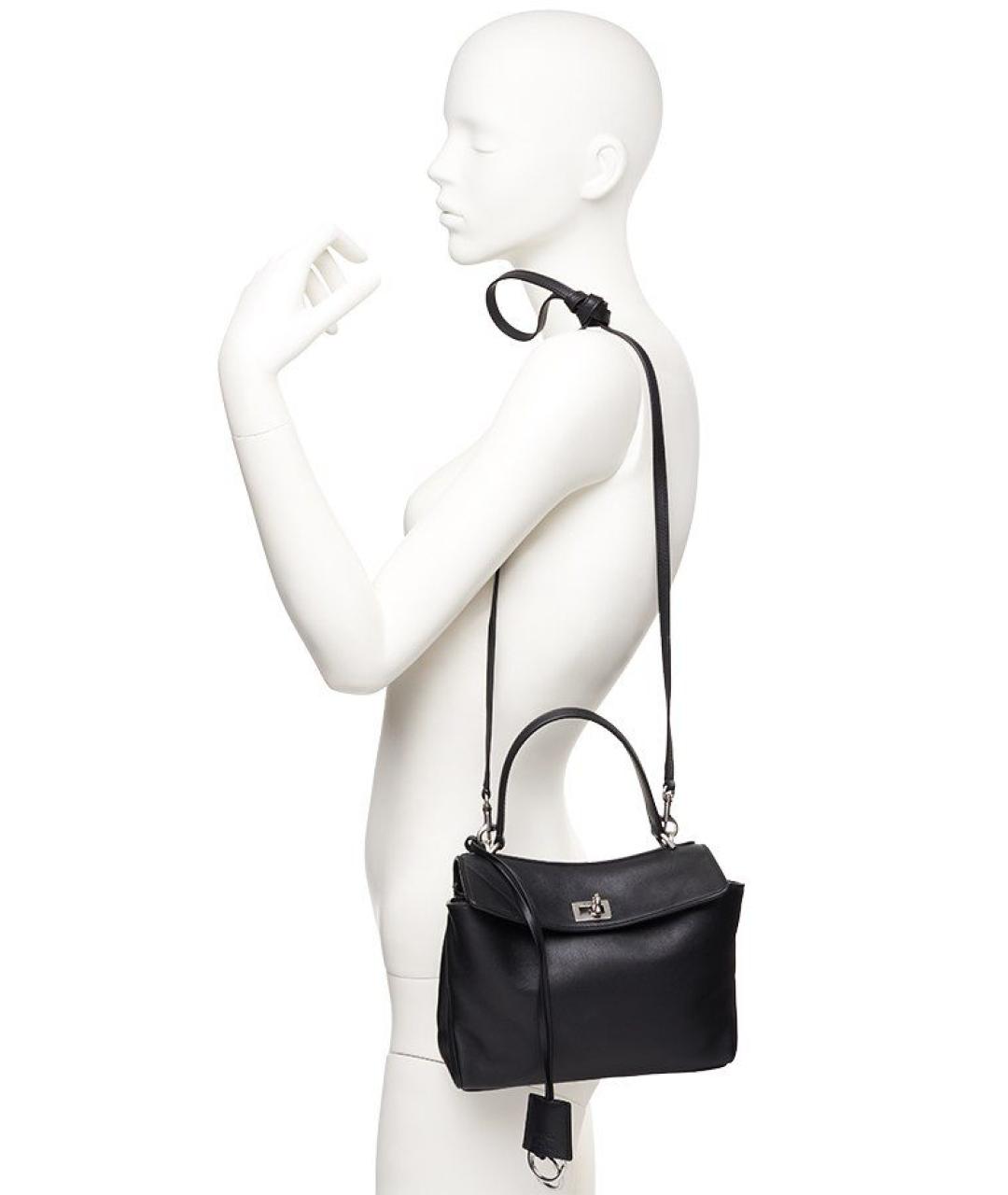 BALENCIAGA Черная кожаная сумка через плечо, фото 9