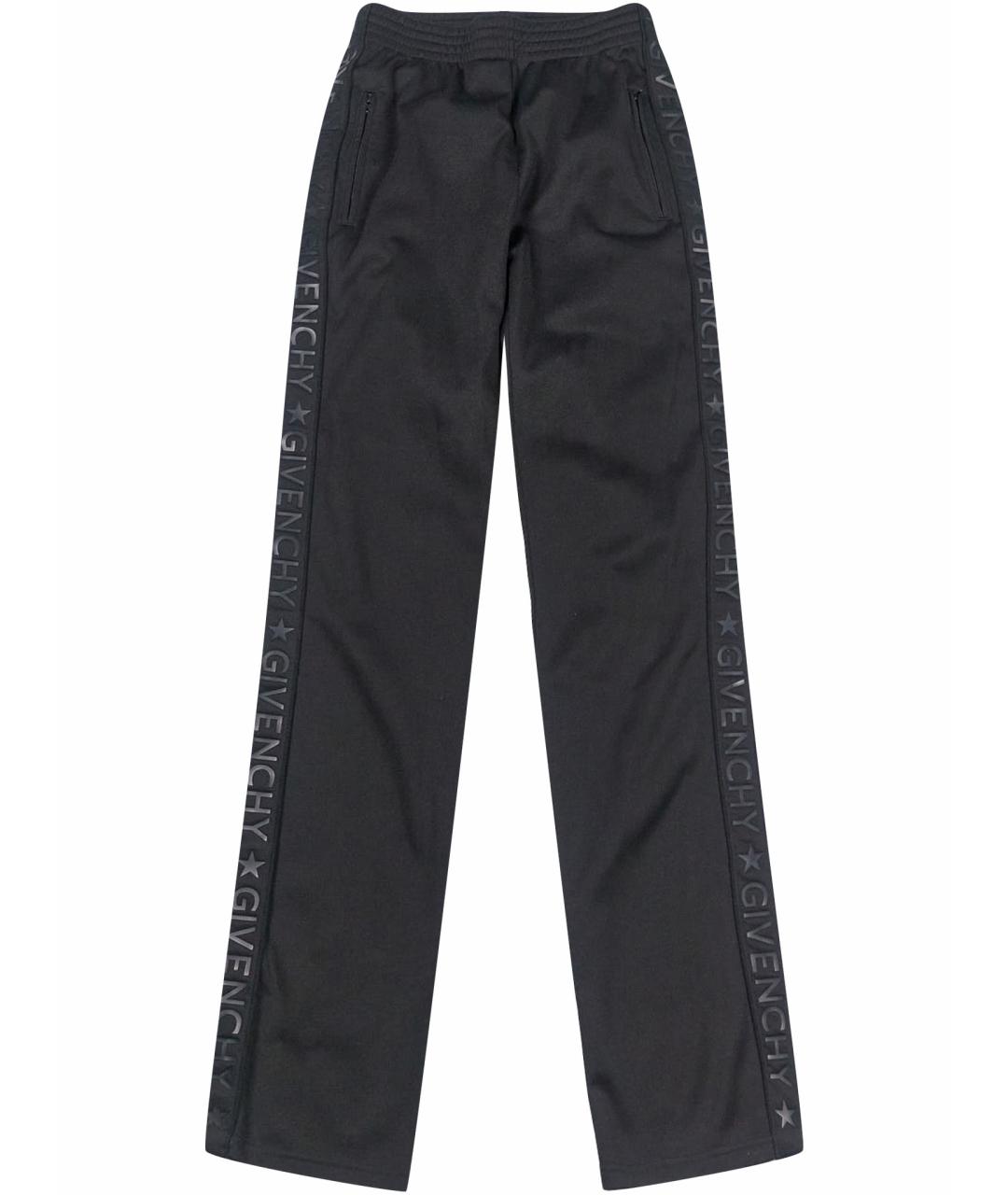 GIVENCHY Черные полиэстеровые прямые брюки, фото 1
