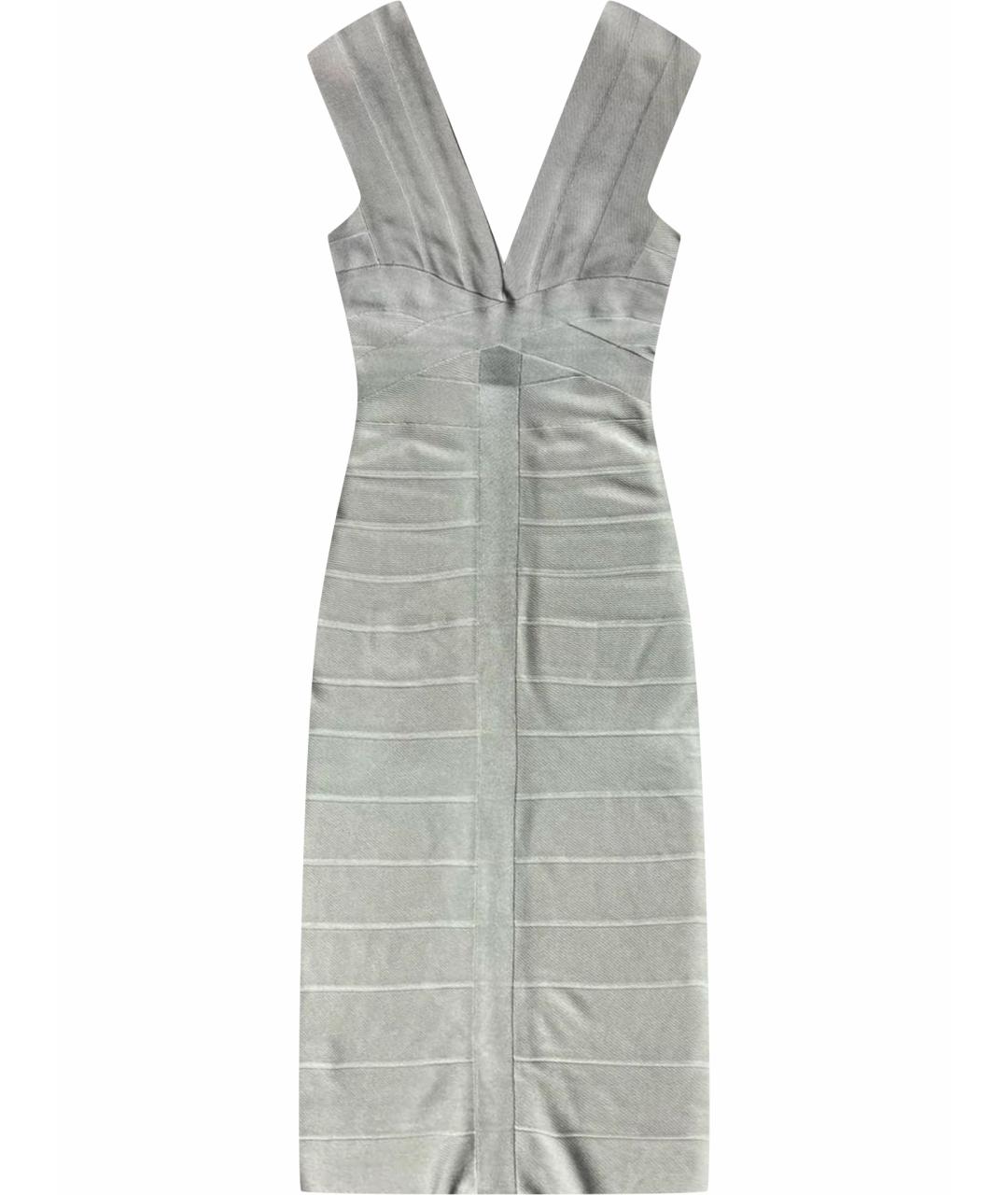 HERVE LEGER Серое вискозное платье, фото 1