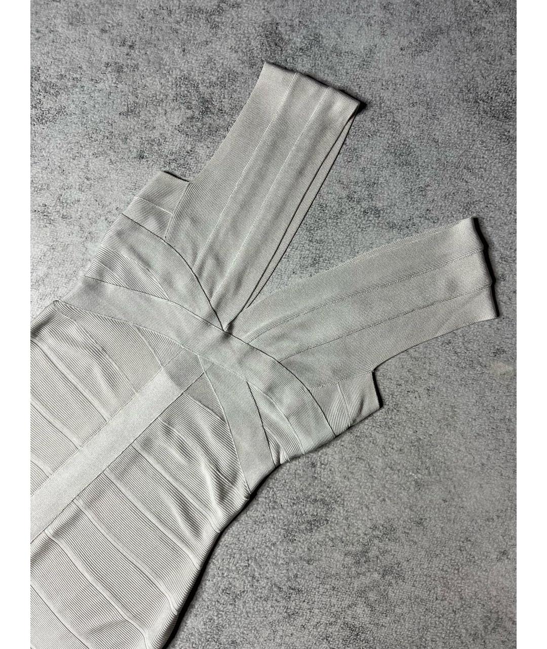 HERVE LEGER Серое вискозное платье, фото 2