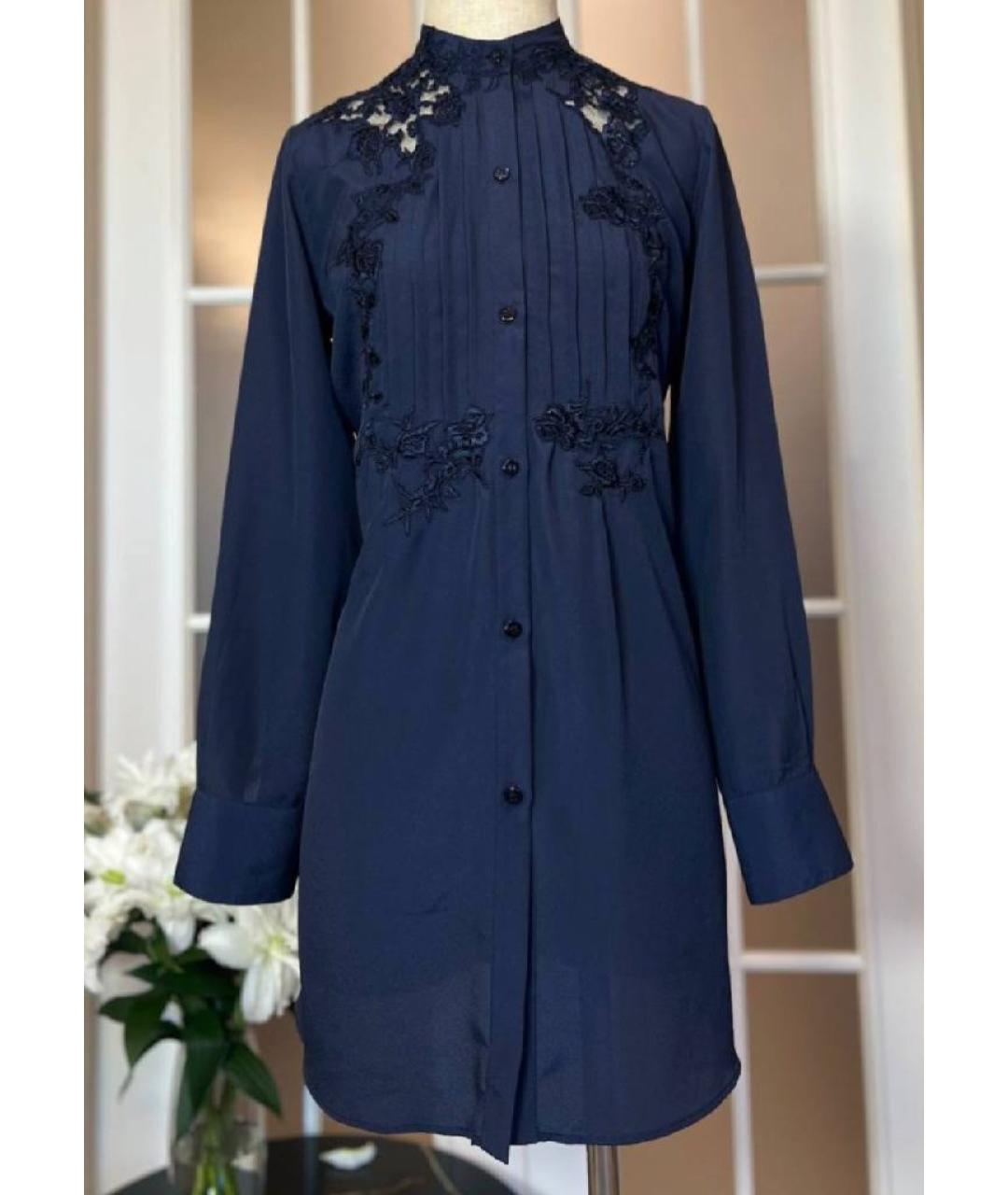 ERMANNO SCERVINO Темно-синее полиэстеровое повседневное платье, фото 8