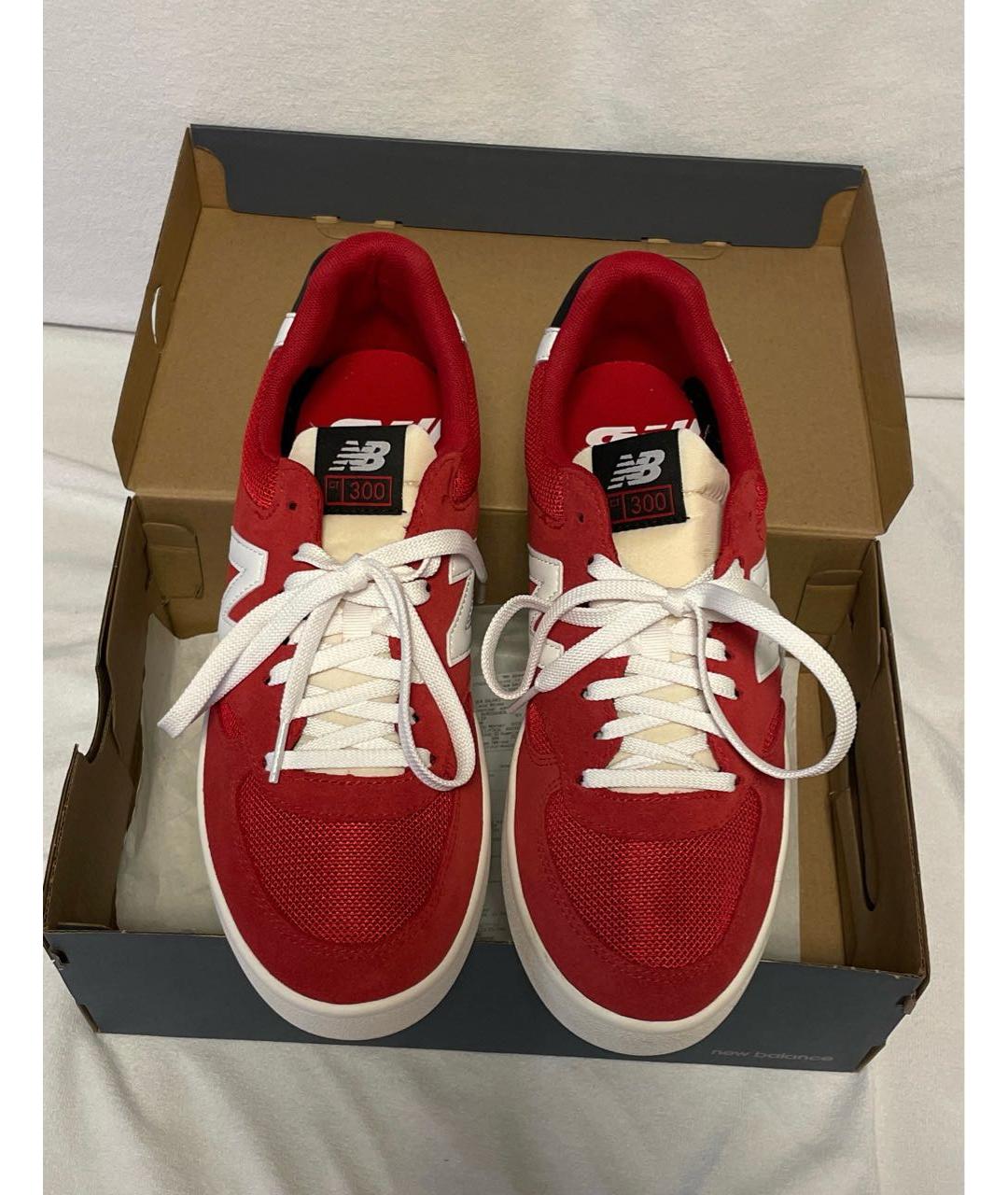 NEW BALANCE Красные замшевые низкие кроссовки / кеды, фото 2