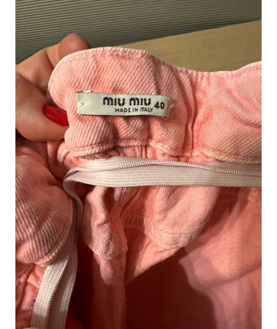 MIU MIU Розовые хлопковые шорты, фото 3