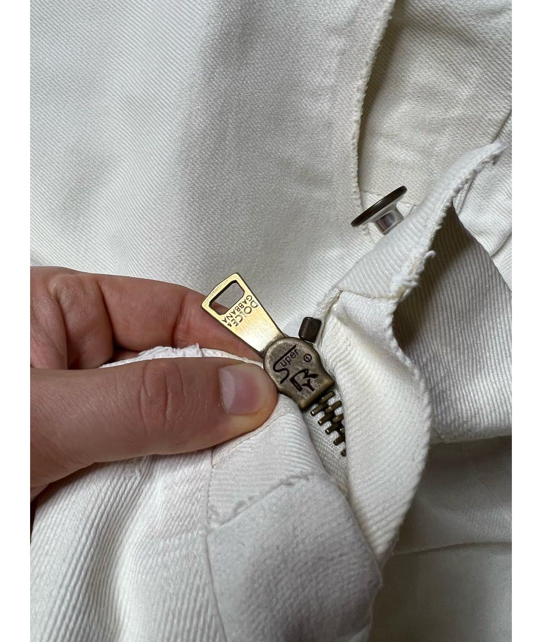 DOLCE&GABBANA Белые хлопковые джинсы скинни, фото 5