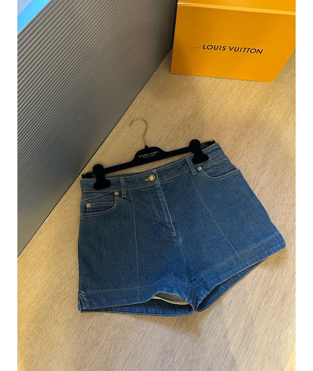 LOUIS VUITTON Синие деним шорты, фото 5