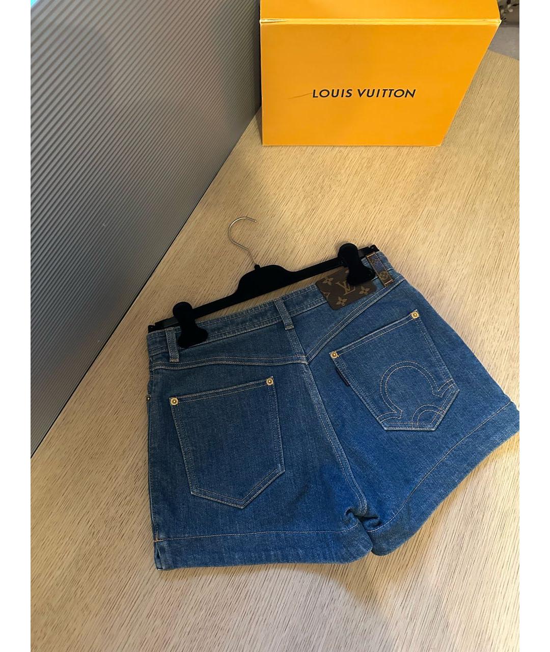 LOUIS VUITTON Синие деним шорты, фото 2