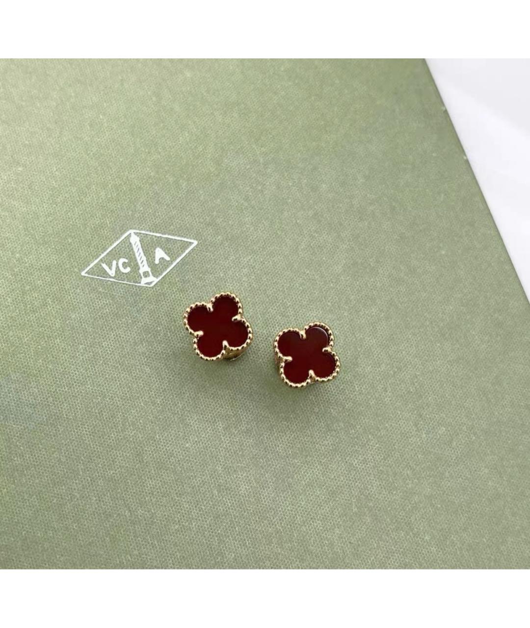 VAN CLEEF & ARPELS Бордовые серьги из розового золота, фото 4