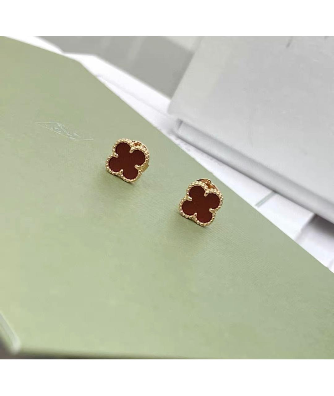 VAN CLEEF & ARPELS Бордовые серьги из розового золота, фото 6