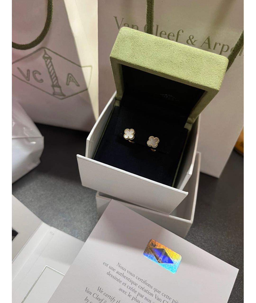 VAN CLEEF & ARPELS Бежевые серьги из желтого золота, фото 6