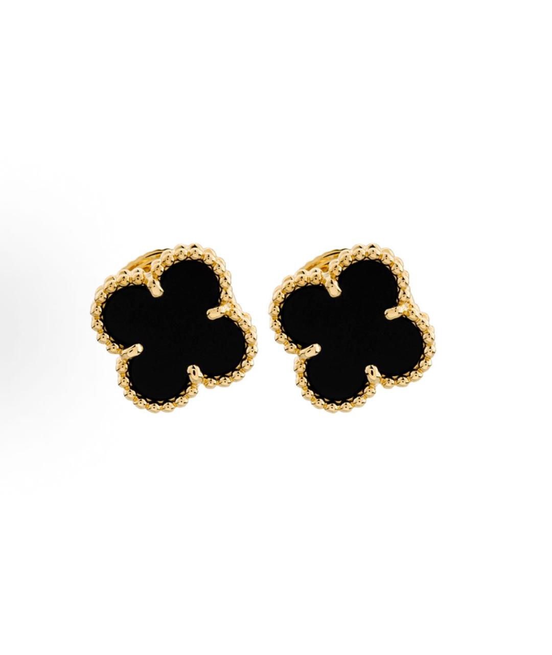 VAN CLEEF & ARPELS Черные серьги из желтого золота, фото 2
