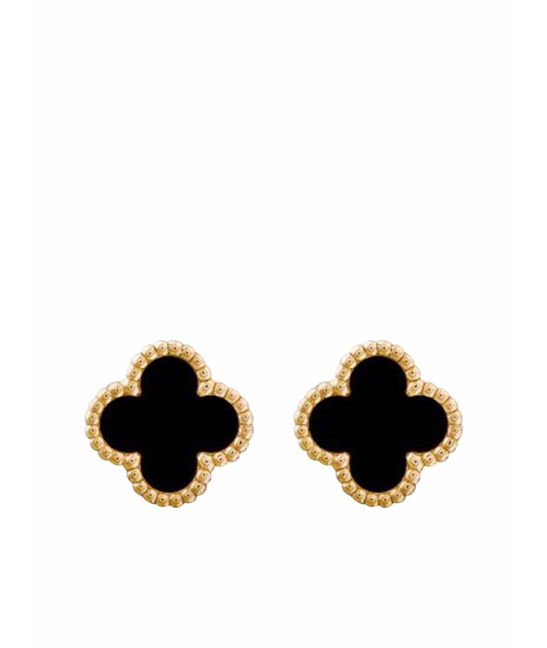 VAN CLEEF & ARPELS Черные серьги из желтого золота, фото 1