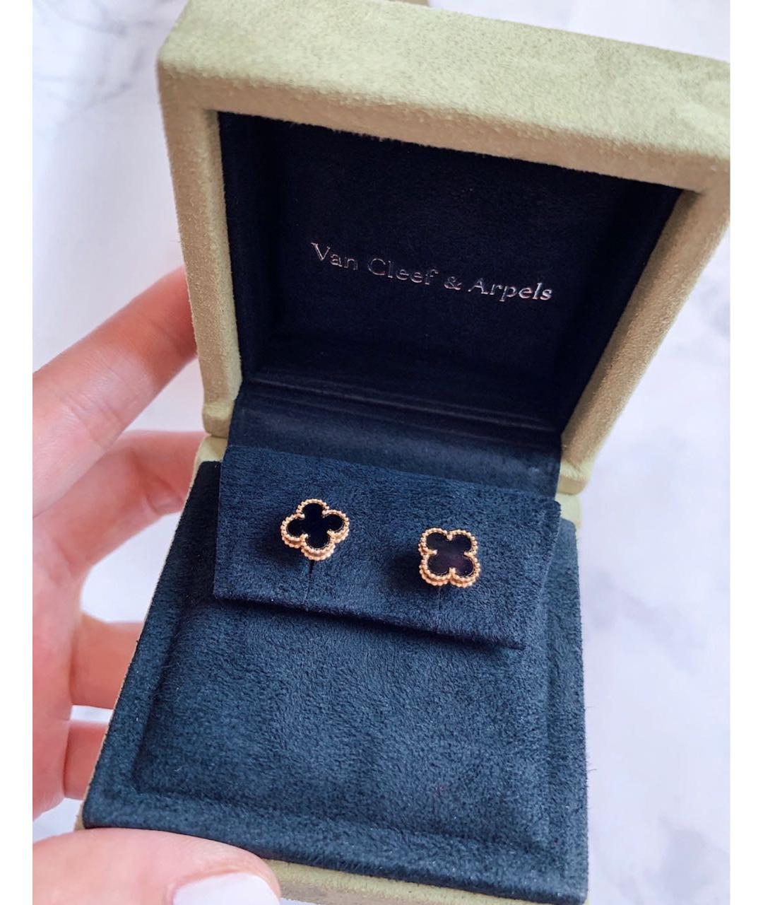VAN CLEEF & ARPELS Черные серьги из желтого золота, фото 4