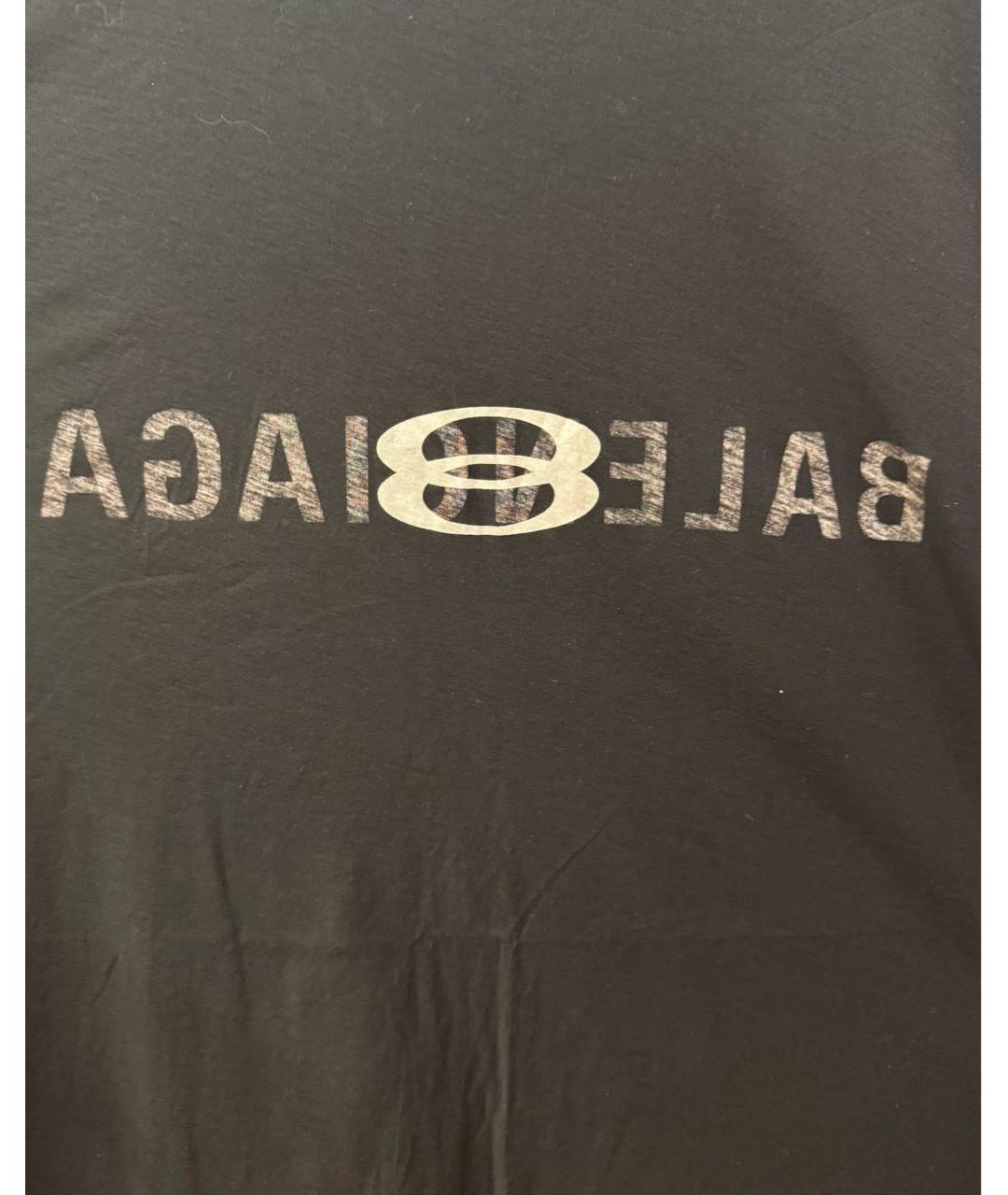 BALENCIAGA Черная хлопковая футболка, фото 2
