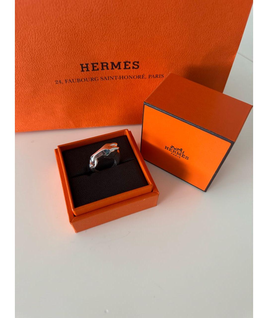 HERMES Серебряное серебряное кольцо, фото 8