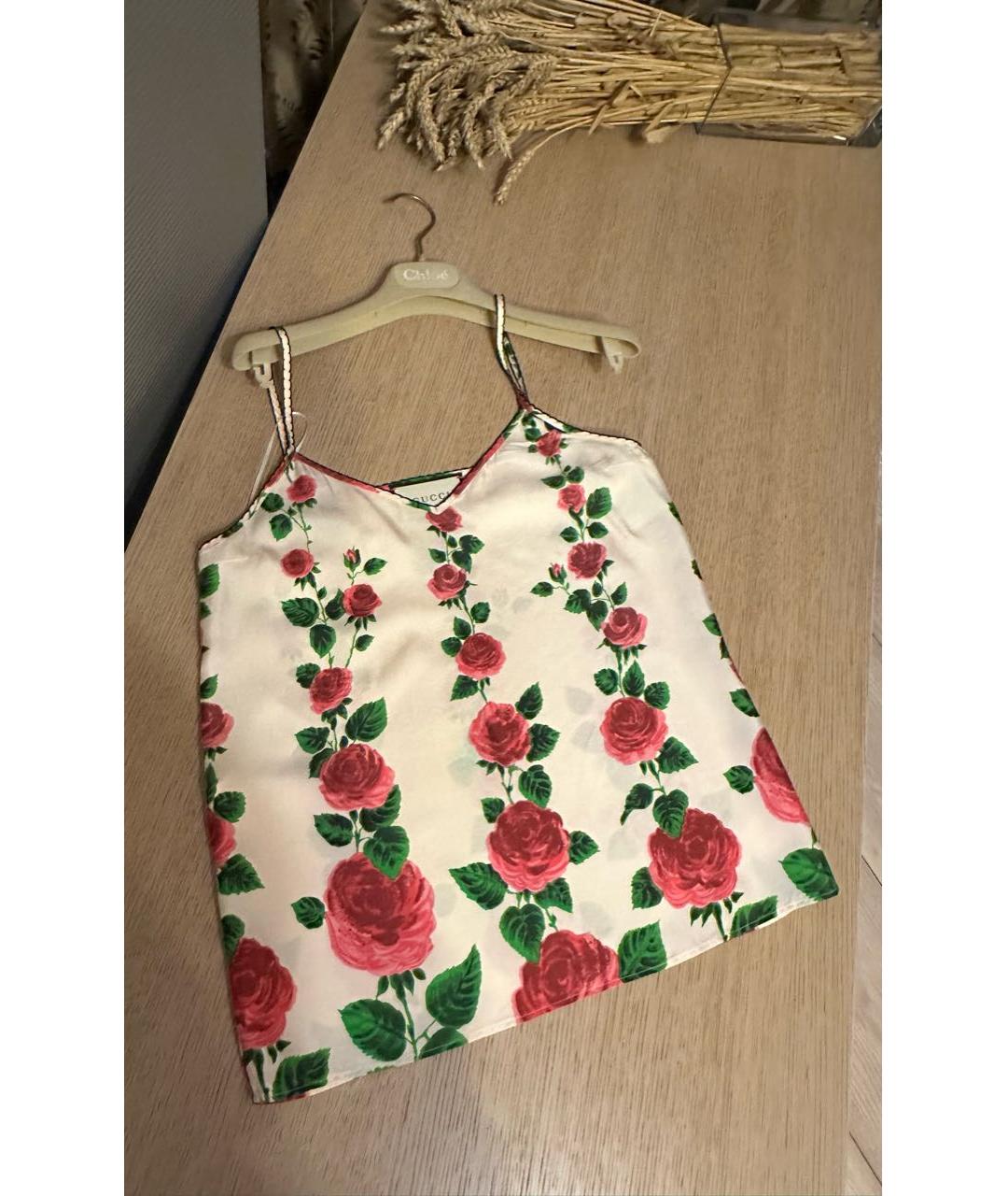 GUCCI Мульти шелковая майка, фото 5