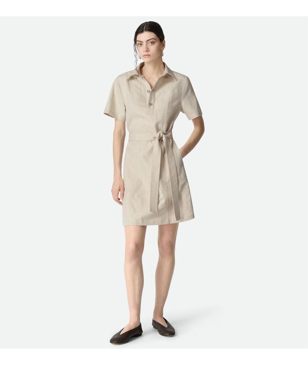 BOTTEGA VENETA Коричневые кожаные балетки, фото 2
