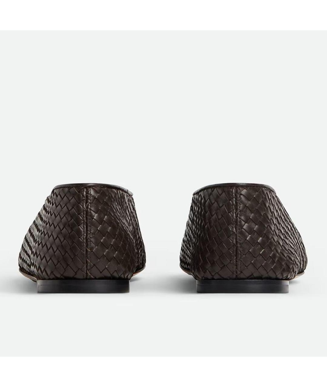 BOTTEGA VENETA Коричневые кожаные балетки, фото 4