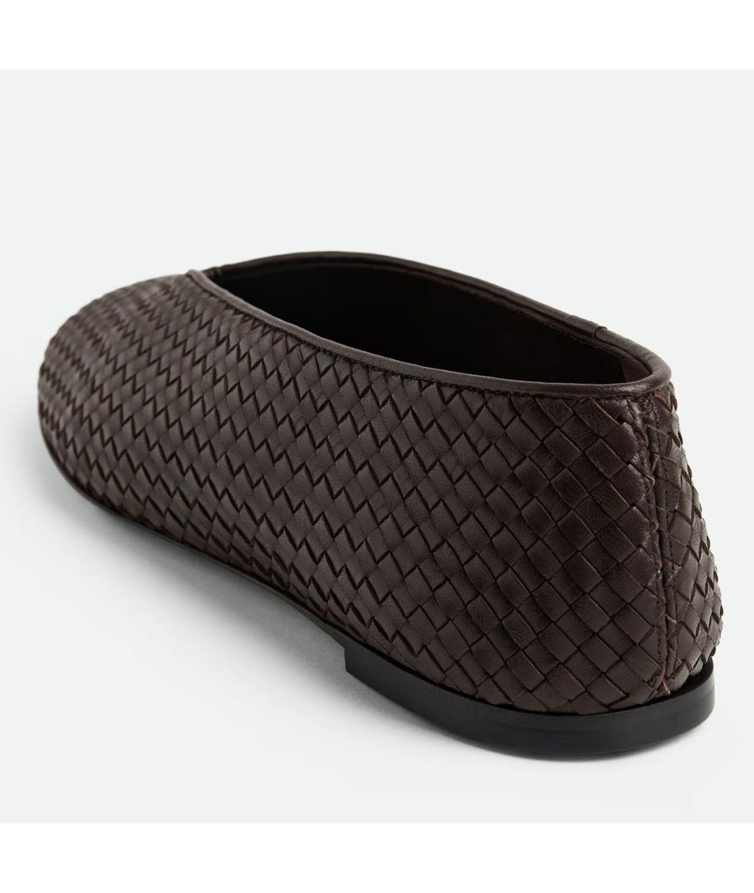 BOTTEGA VENETA Коричневые кожаные балетки, фото 6