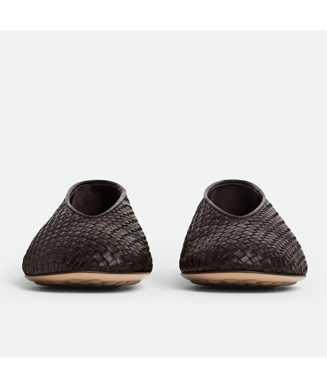 BOTTEGA VENETA Коричневые кожаные балетки, фото 3