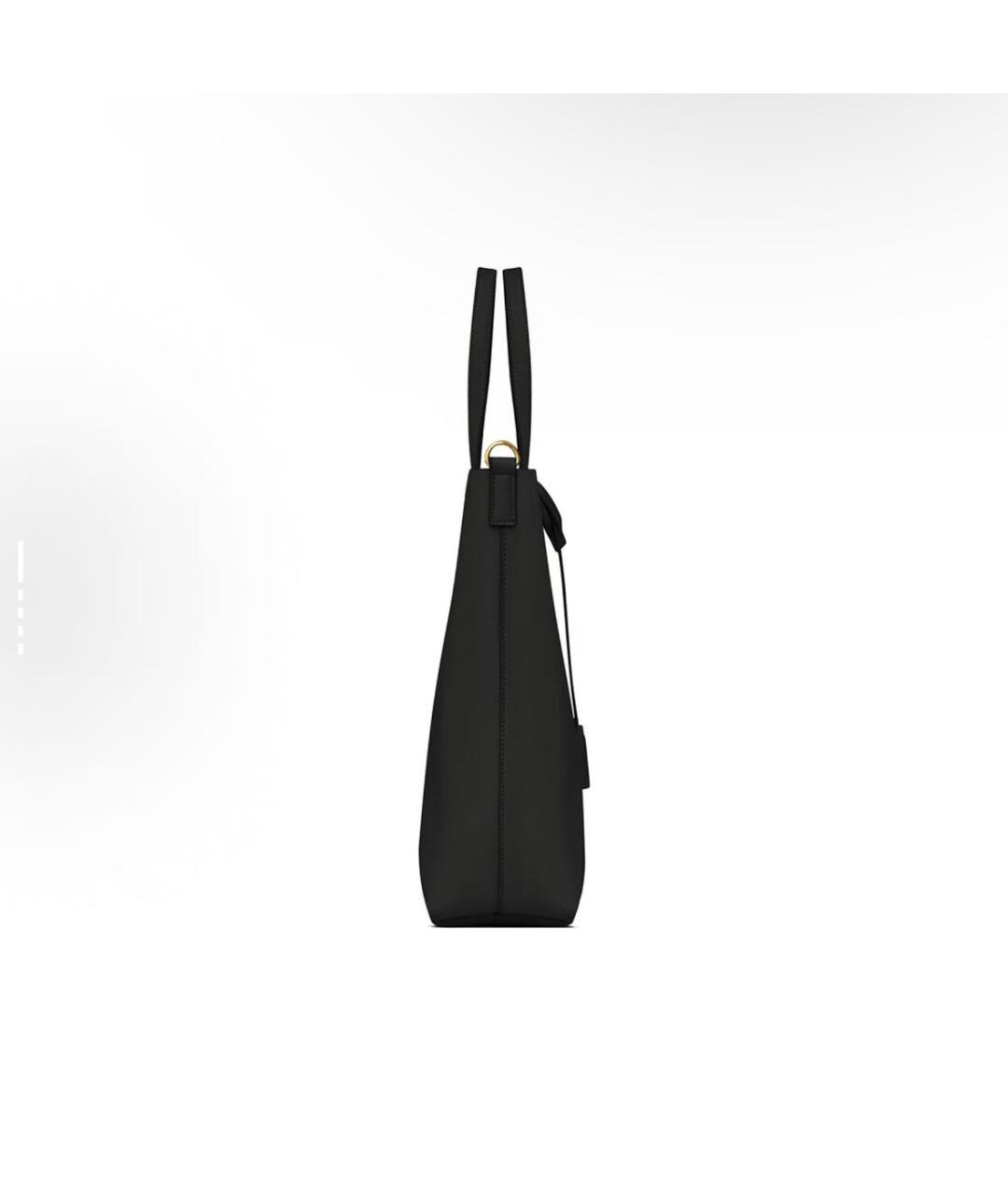 SAINT LAURENT Черная кожаная сумка тоут, фото 5