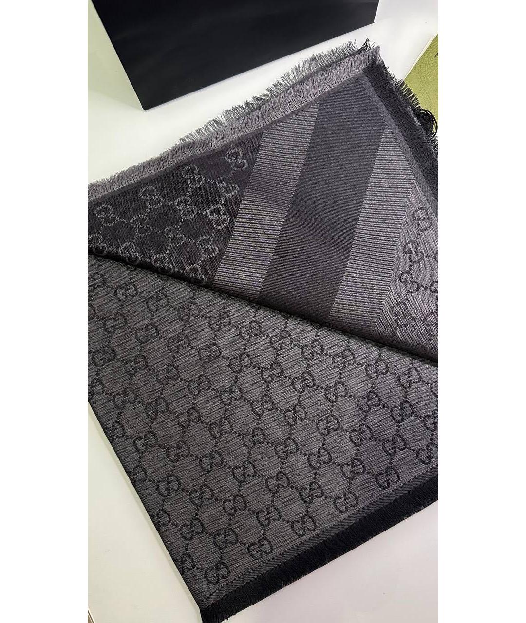 GUCCI Антрацитовый шарф, фото 5