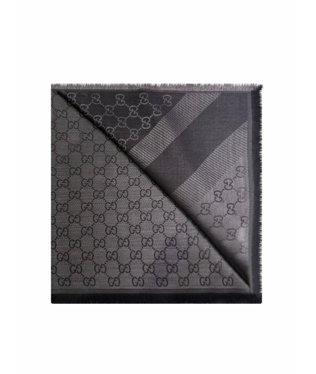 GUCCI Антрацитовый шарф, фото 1