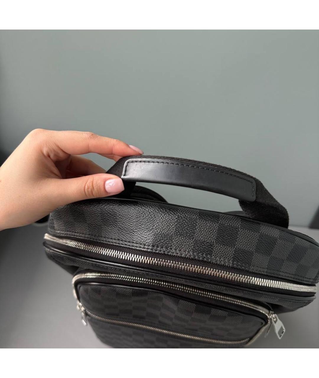 LOUIS VUITTON Черный кожаный рюкзак, фото 8