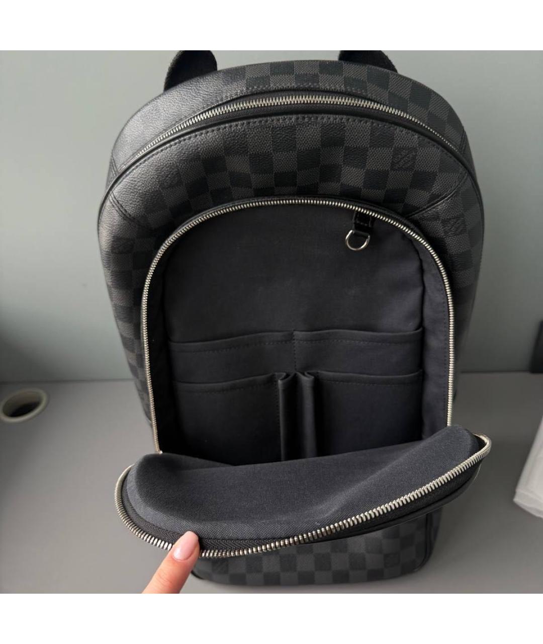 LOUIS VUITTON Черный кожаный рюкзак, фото 6