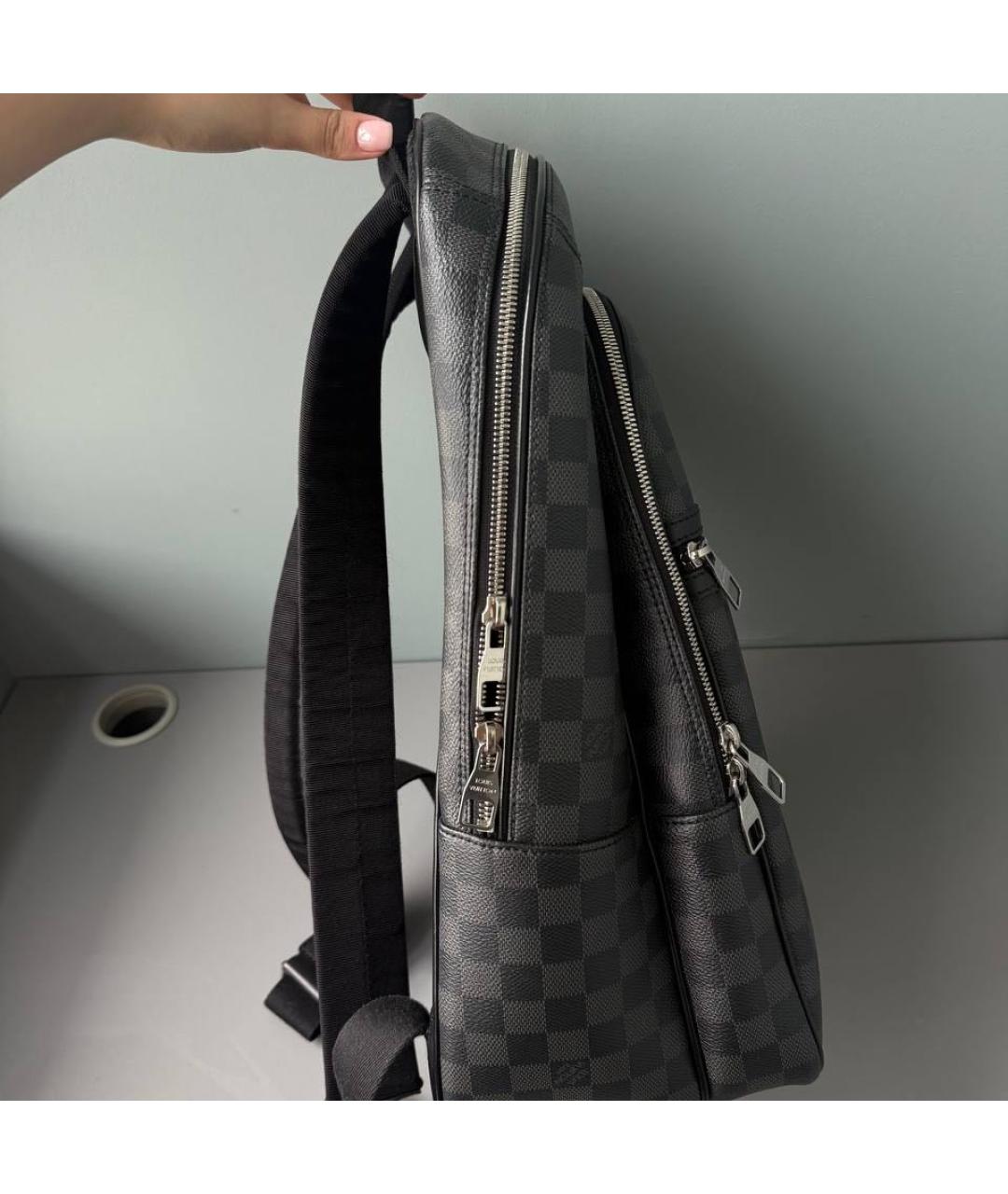 LOUIS VUITTON Черный кожаный рюкзак, фото 4