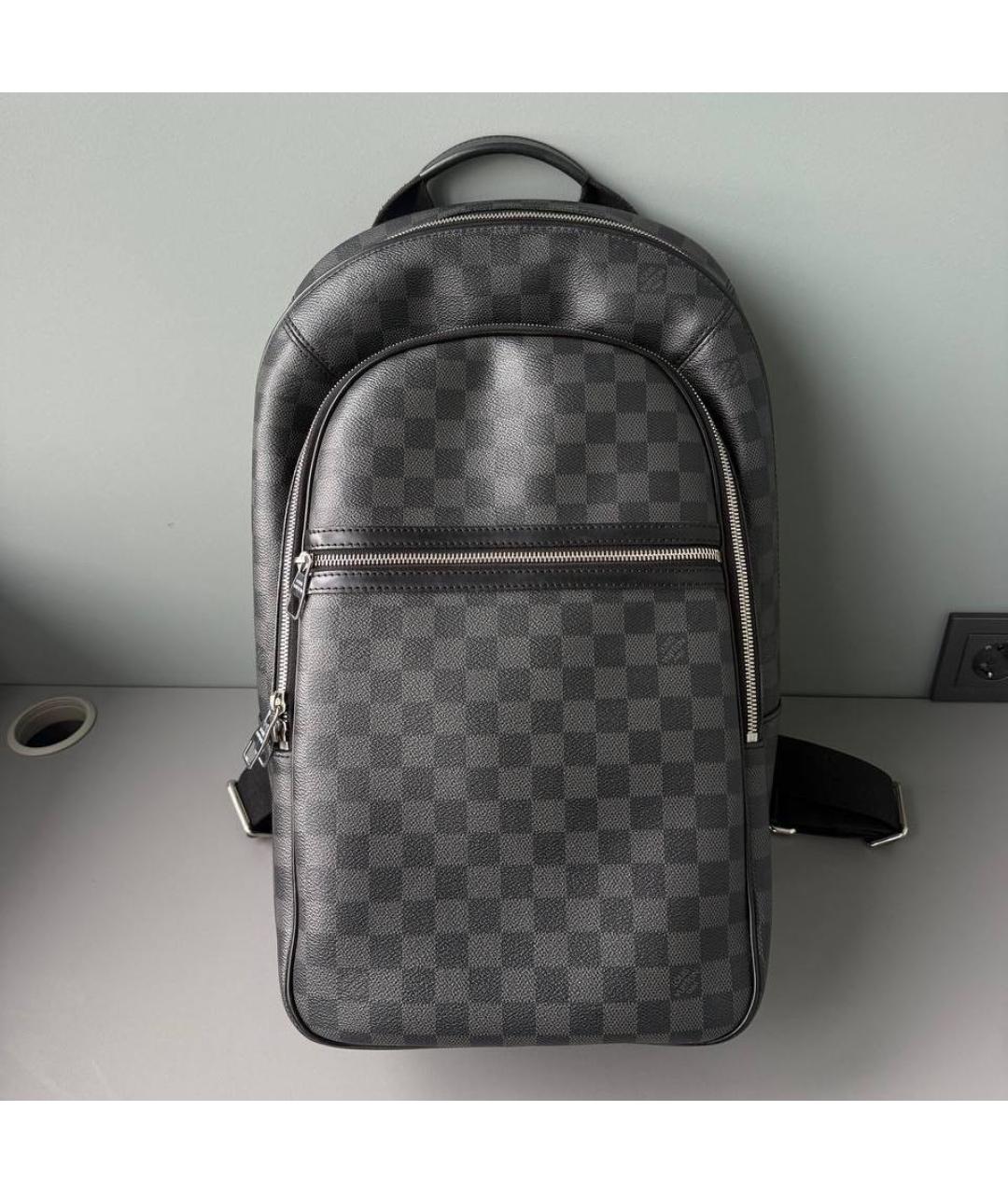 LOUIS VUITTON Черный кожаный рюкзак, фото 9