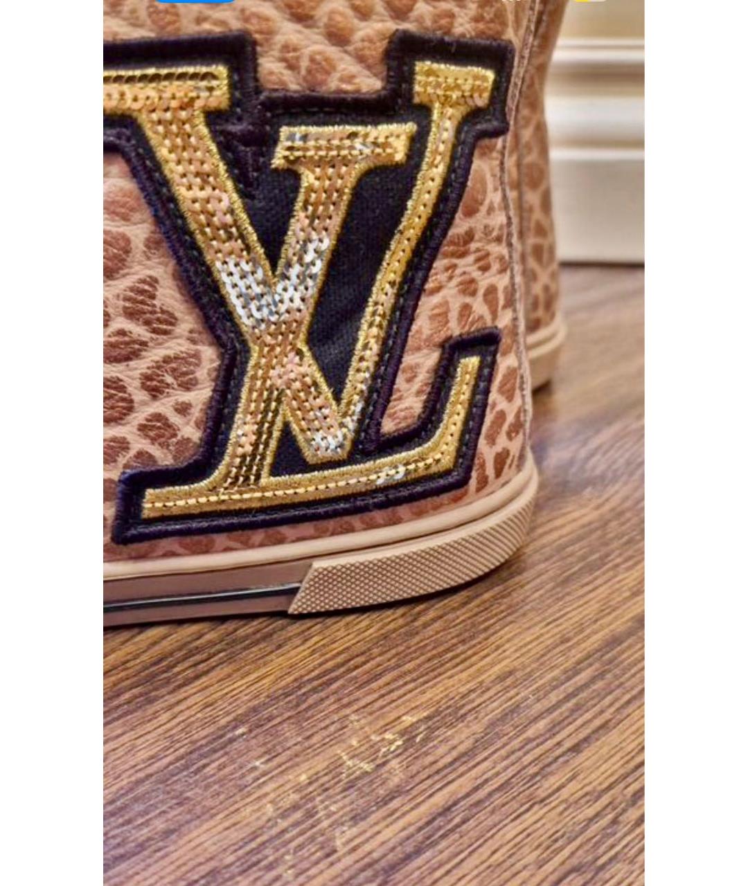 LOUIS VUITTON Коричневые кожаные кеды, фото 8