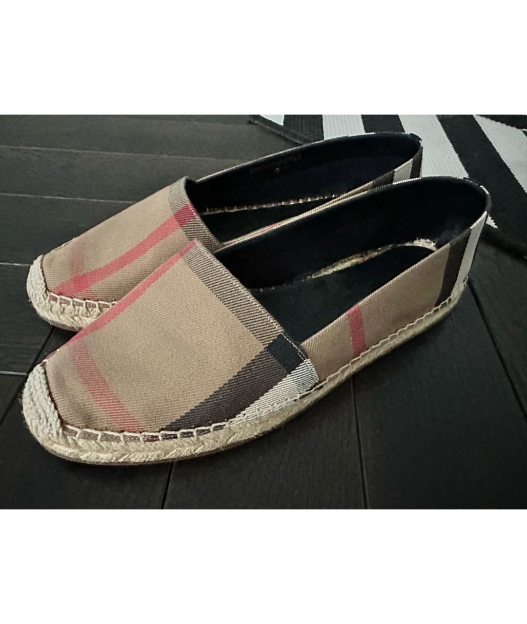 BURBERRY Бежевые текстильные эспадрильи, фото 3