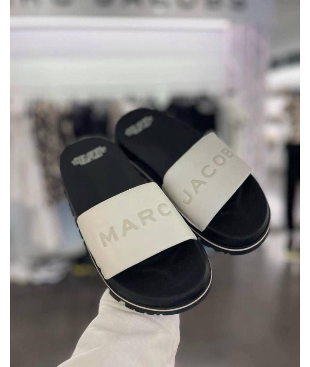 MARC JACOBS Белые кожаные шлепанцы, фото 9