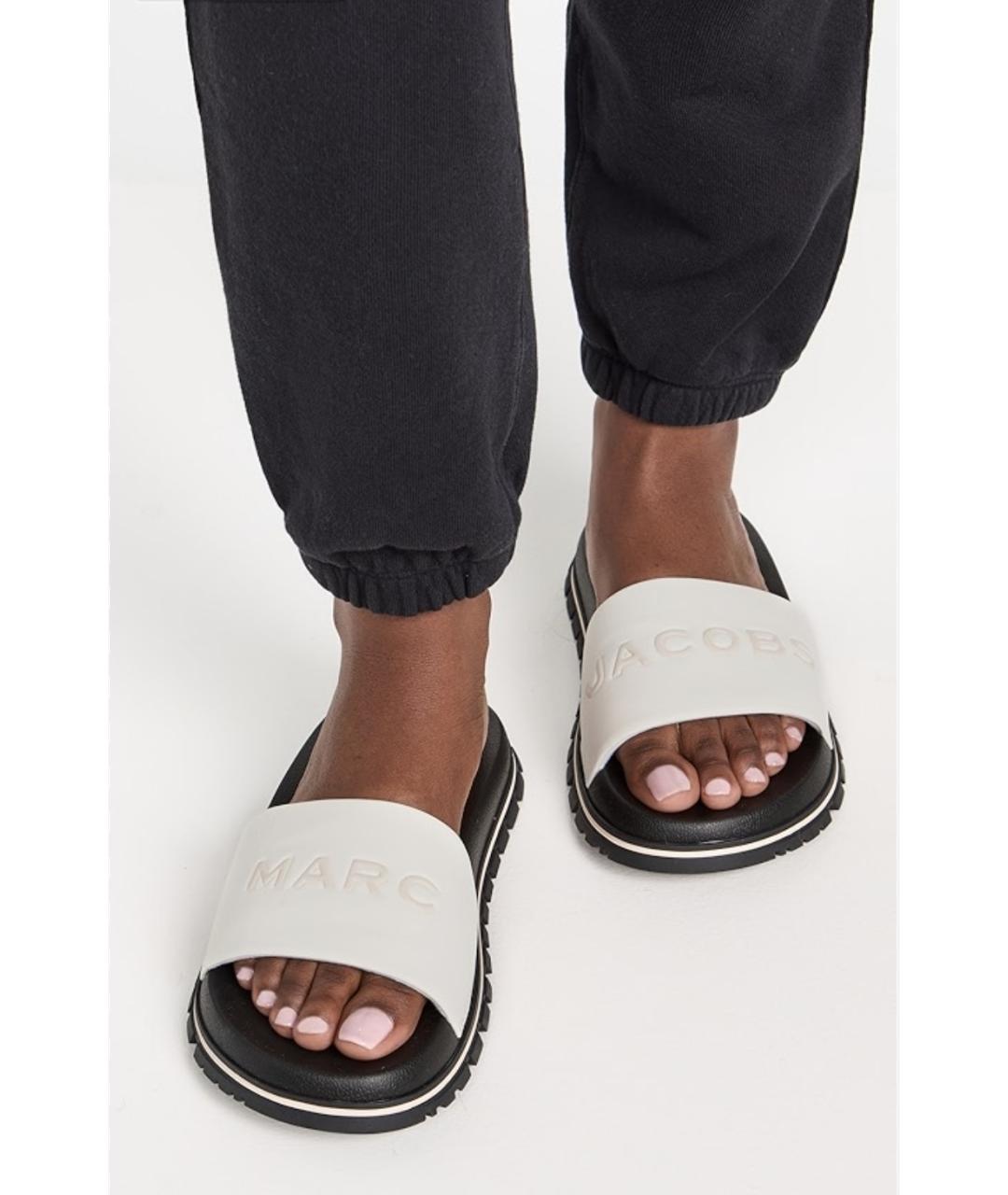 MARC JACOBS Белые кожаные шлепанцы, фото 3