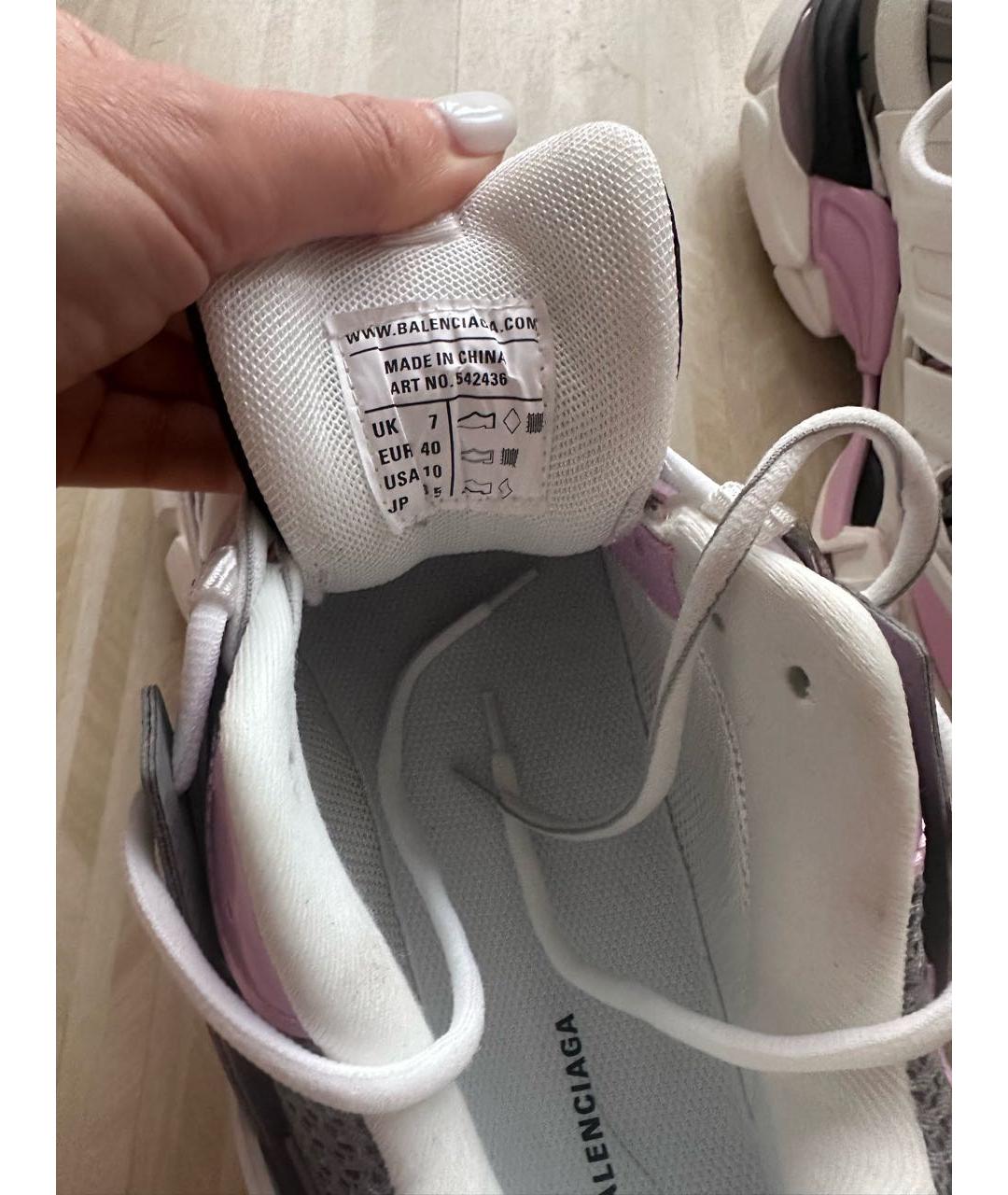 BALENCIAGA Белые кожаные кроссовки, фото 3